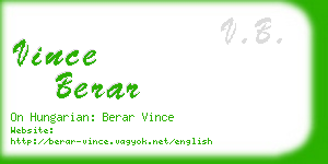 vince berar business card